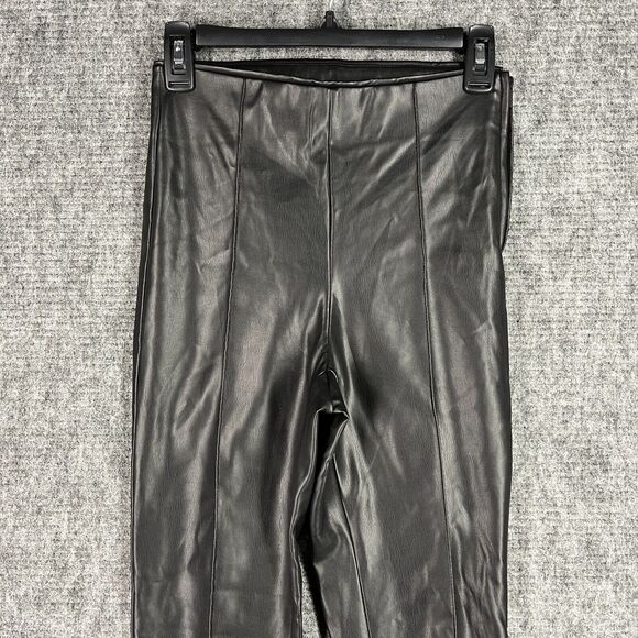 Zara‎ Pants Size Small Buttery Faux Leather Slim Jogger Zip Cuff Business Casual - Picture 3 of 12